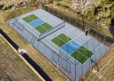 Sơn lại sân bóng rổ - pickleball tiêu chuẩn 6 lớp sơn có 10% Hạt Cao Su TopSports trên nền nhựa